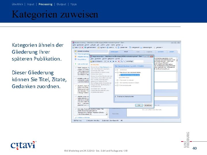 Überblick | Input | Processing | Output | Tipps Kategorien zuweisen Kategorien ähneln der Überblick | Input | Processing | Output | Tipps Kategorien zuweisen Kategorien ähneln der