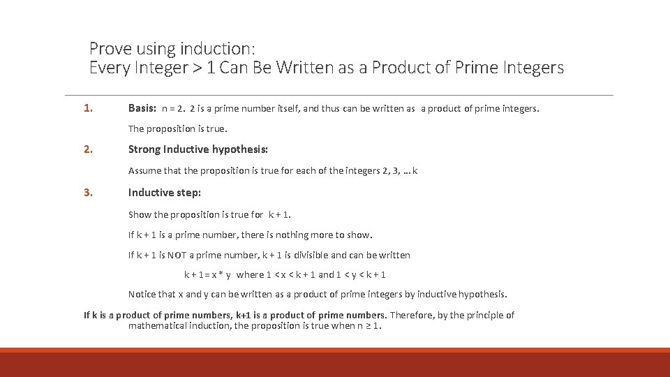 Prove using induction: Every Integer > 1 Can Be Written as a Product of