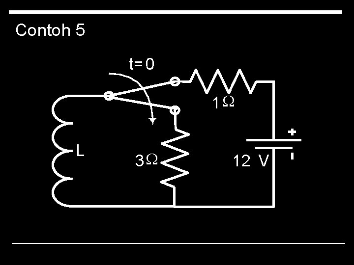 Contoh 5 t= 0 1 W L 3 W 12 V 
