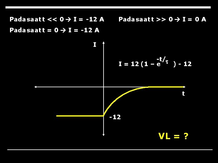 Pada saat t << 0 I = -12 A Pada saat t >> 0