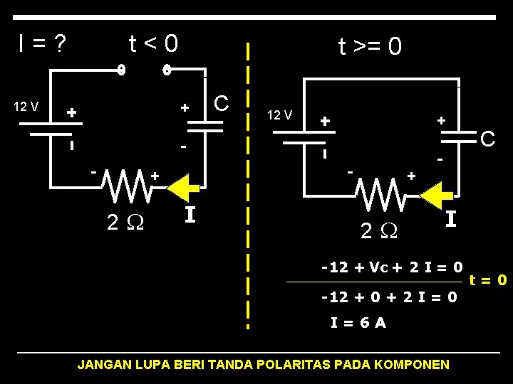 I=? t<0 t >= 0 + 12 V C 12 V + - -