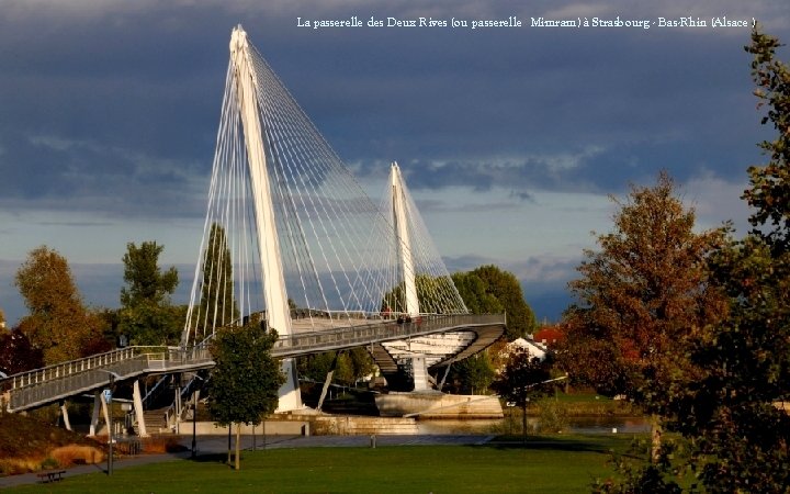 La passerelle des Deux Rives (ou passerelle Mimram) à Strasbourg - Bas-Rhin (Alsace )