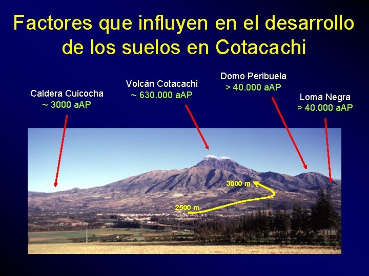 Factores que influyen en el desarrollo de los suelos en Cotacachi Caldera Cuicocha ~