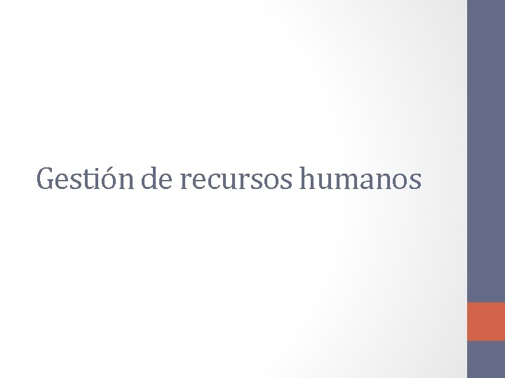 Gestión de recursos humanos 