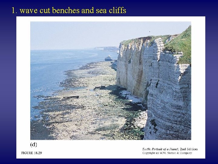 1. wave cut benches and sea cliffs 