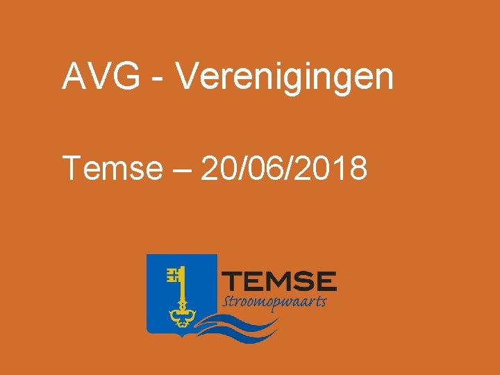 AVG - Verenigingen Temse – 20/06/2018 