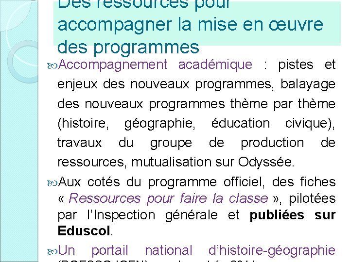 Des ressources pour accompagner la mise en œuvre des programmes Accompagnement académique : pistes