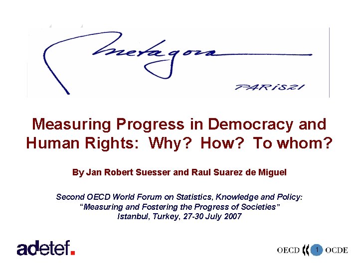 Measuring Progress in Democracy and Human Rights Why