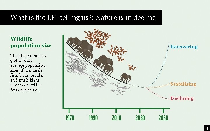 What is the LPI telling us? : Nature is in decline Wildlife population size