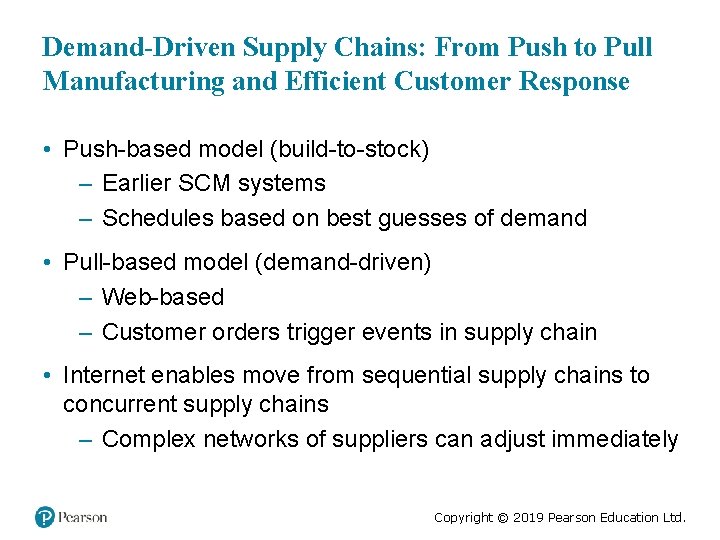 Demand-Driven Supply Chains: From Push to Pull Manufacturing and Efficient Customer Response • Push-based