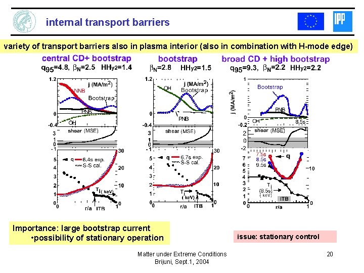 internal transport barriers variety of transport barriers also in plasma interior (also in combination