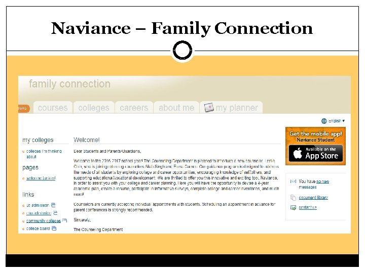 Naviance – Family Connection 