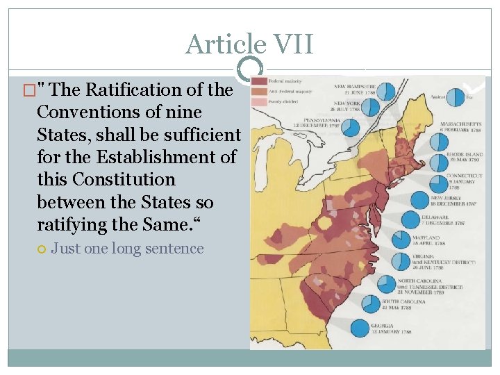 Article VII �" The Ratification of the Conventions of nine States, shall be sufficient