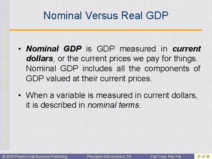 C H A P T E R 18: Measuring National Output and National Income