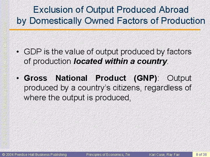 C H A P T E R 18: Measuring National Output and National Income