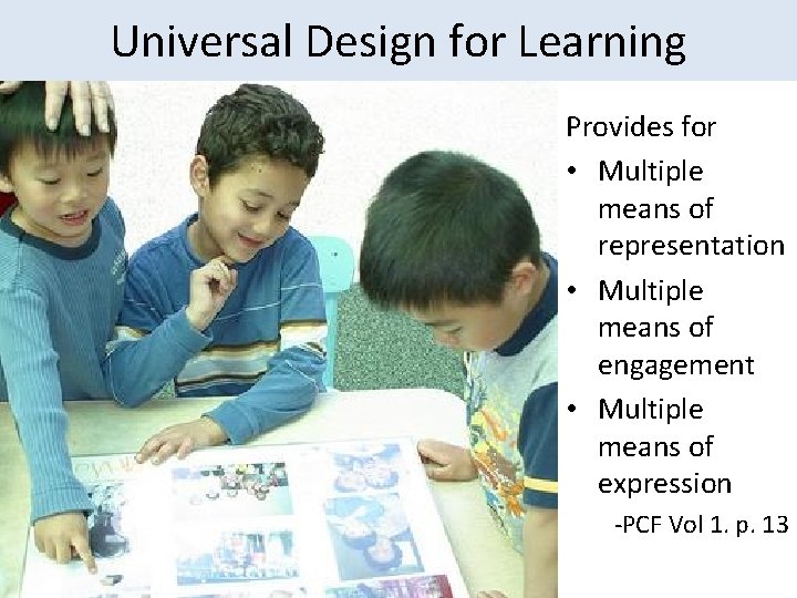 Universal Design for Learning Provides for Multiple means