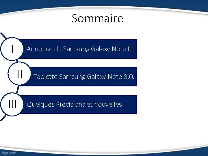 Sommaire I Annonce du Samsung Galaxy Note III II III Tablette Samsung Galaxy Note