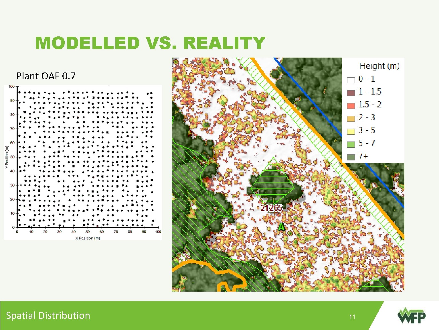 MODELLED VS. REALITY Plant OAF 0. 7 » Point: » Sub-point Spatial Distribution <#>