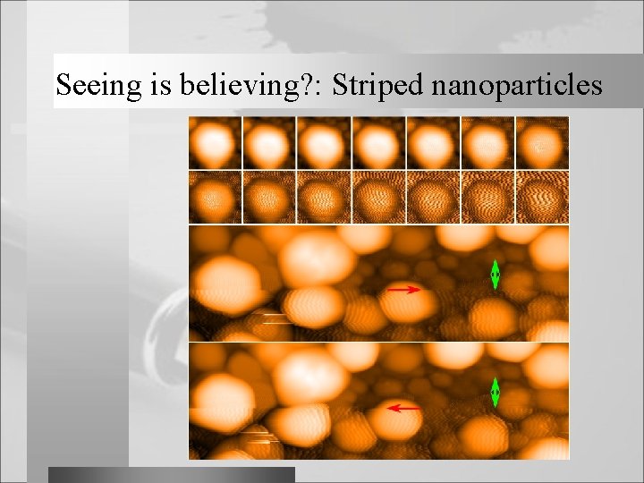 Seeing is believing? : Striped nanoparticles 