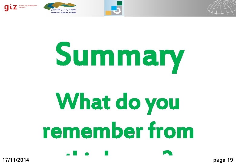 Summary What do you remember from Numeral Systems 17/11/2014 1/22/2022 Page 19 page 19