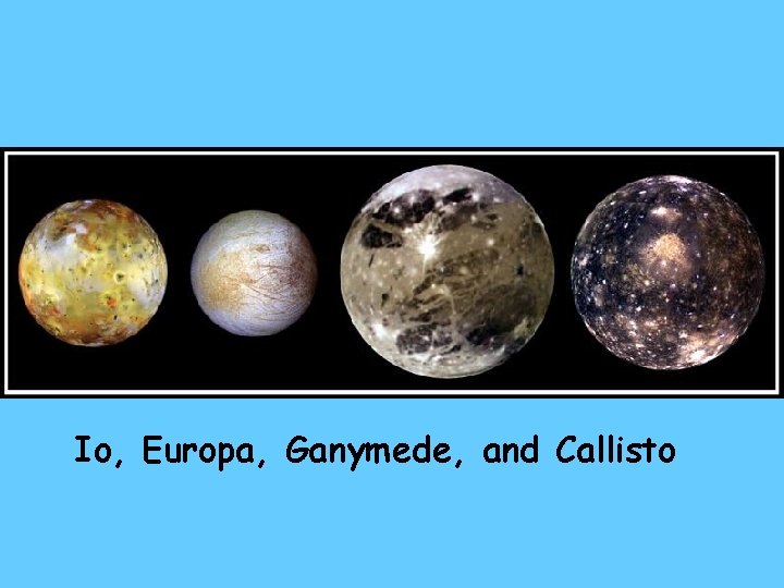 Io, Europa, Ganymede, and Callisto 
