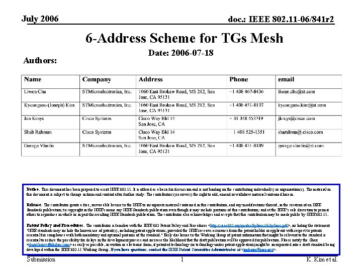 July 2006 doc. : IEEE 802. 11 -06/841 r 2 6 -Address Scheme for