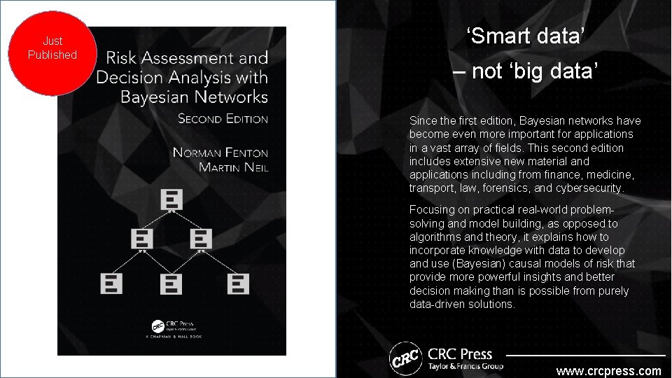 Just Published ‘Smart data’ – not ‘big data’ Since the first edition, Bayesian networks