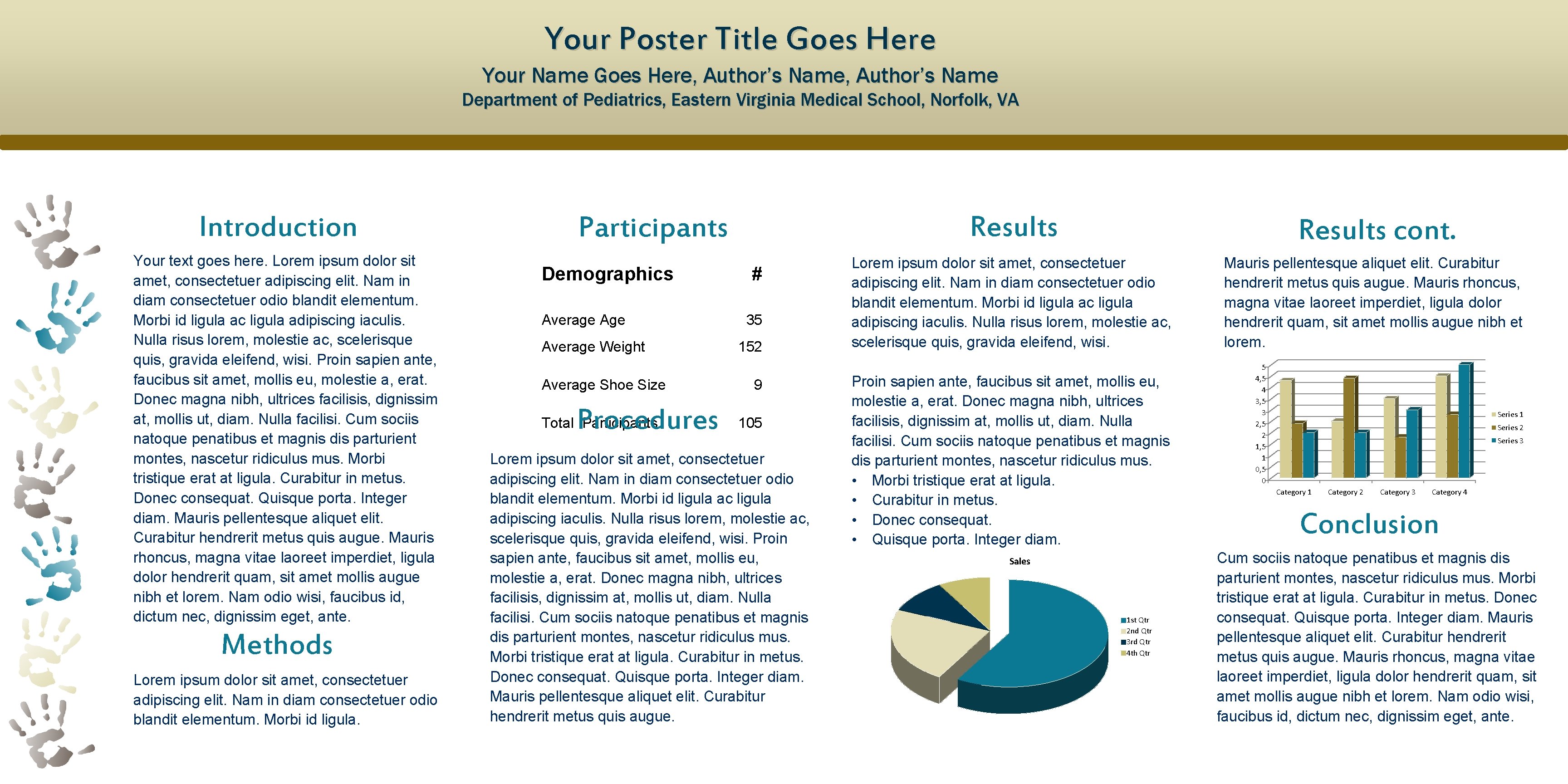 Your Poster Title Goes Here Your Name Goes Here, Author’s Name Department of Pediatrics,