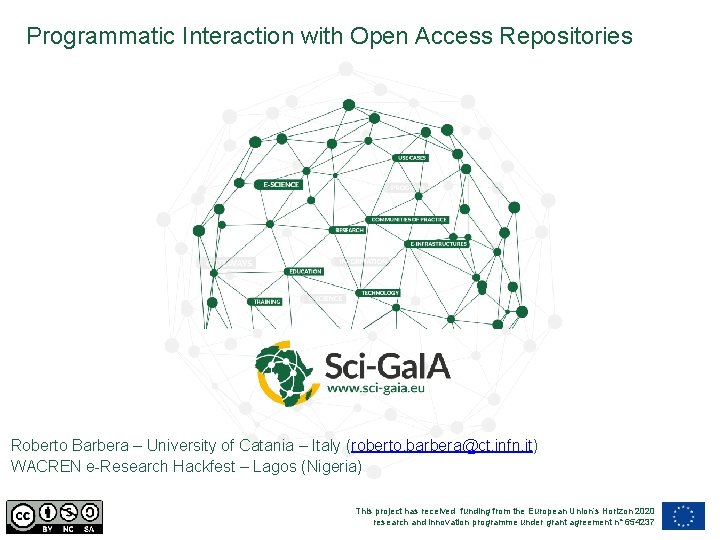 Programmatic Interaction with Open Access Repositories Roberto Barbera – University of Catania – Italy