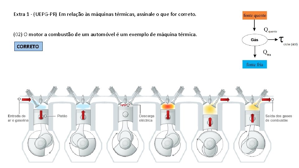 Extra 1 - (UEPG-PR) Em relação às máquinas térmicas, assinale o que for correto.