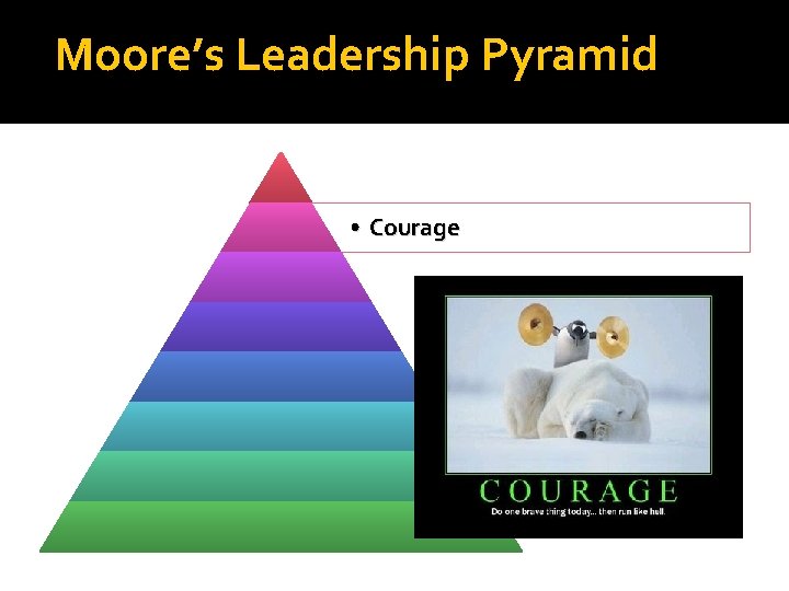 Moore’s Leadership Pyramid • Courage 