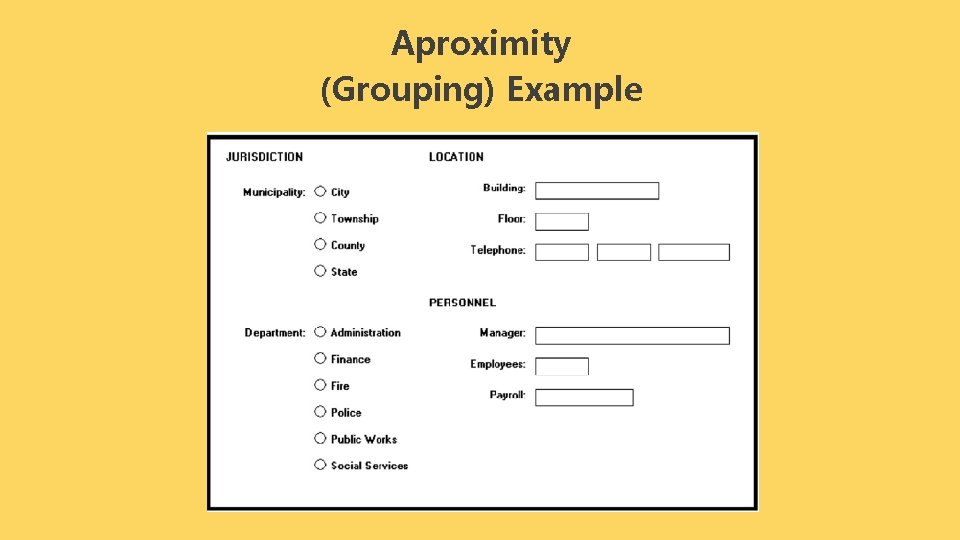 Aproximity (Grouping) Example 