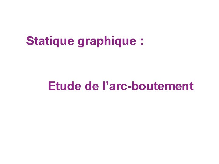 Statique graphique : Etude de l’arc-boutement 