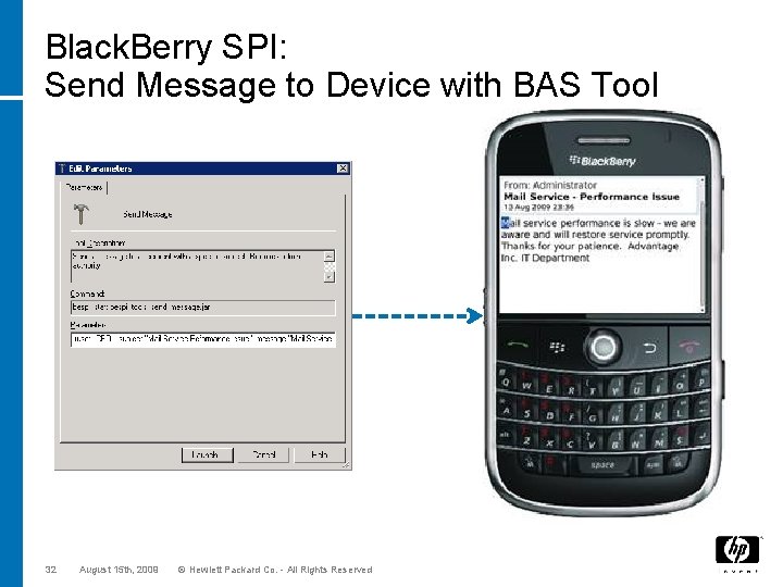 Black. Berry SPI: Send Message to Device with BAS Tool 32 August 15 th,