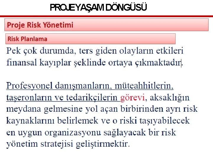 PROJEYAŞAM DÖNGÜSÜ 