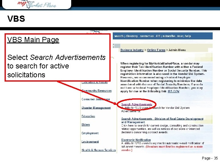 VBS VBS Main Page Select Search Advertisements to search for active solicitations Page -