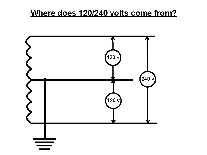 Where does 120/240 volts come from? 120 v 240 v 120 v 