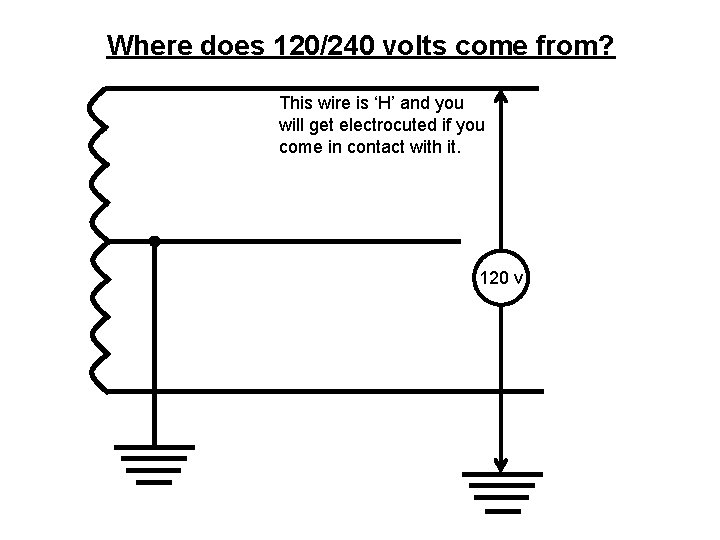Where does 120/240 volts come from? This wire is ‘H’ and you will get