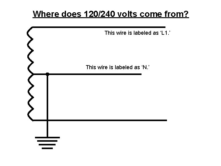 Where does 120/240 volts come from? This wire is labeled as ‘L 1. ’