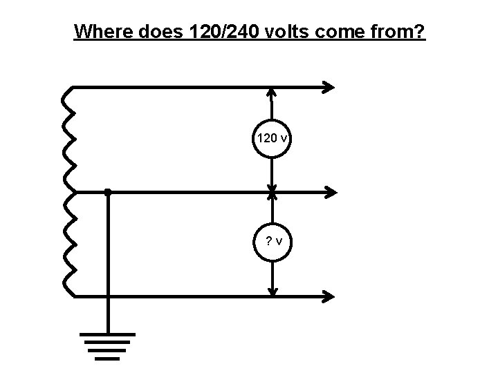 Where does 120/240 volts come from? 120 v ? v 