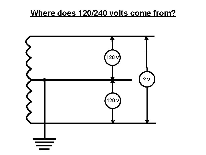 Where does 120/240 volts come from? 120 v ? v 120 v 