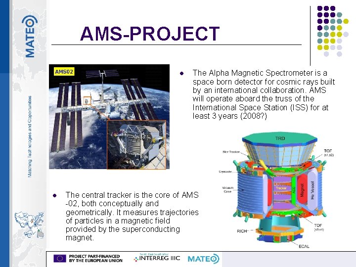 AMS-PROJECT l l The Alpha Magnetic Spectrometer is a space born detector for cosmic