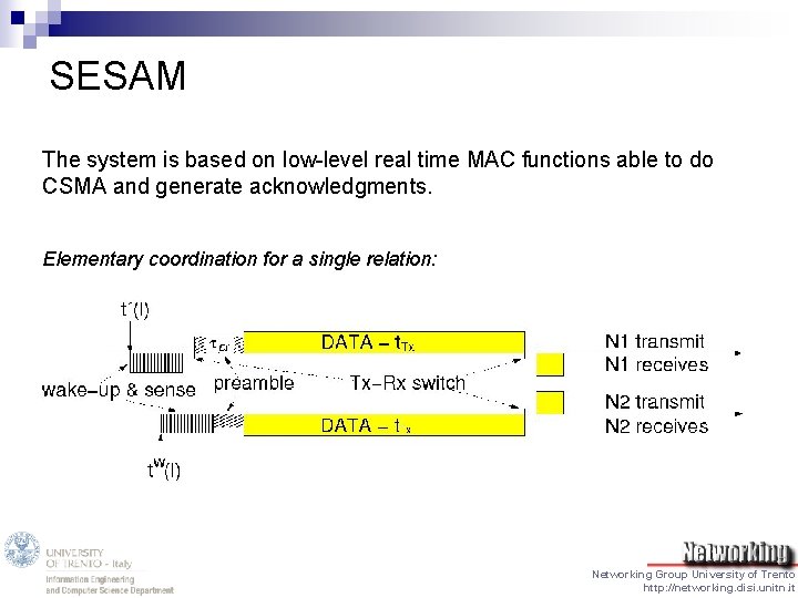 SESAM The system is based on low-level real time MAC functions able to do