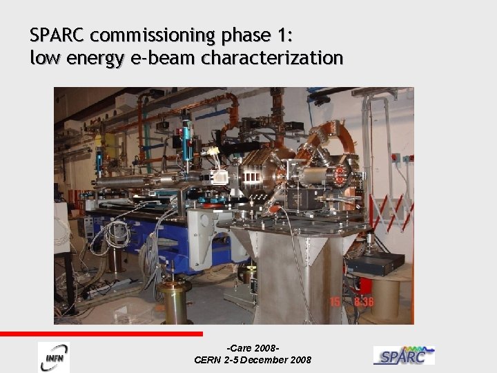 SPARC commissioning phase 1: low energy e-beam characterization -Care 2008 CERN 2 -5 December