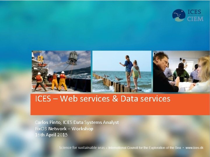 ICES – Web services & Data services Carlos Pinto, ICES Data Systems Analyst Fix.