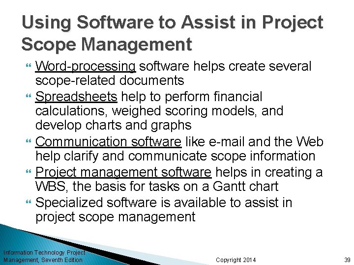Chapter 5 Project Scope Management Information Technology Project