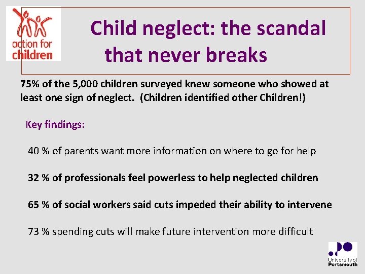 Child neglect: the scandal that never breaks 75% of the 5, 000 children surveyed