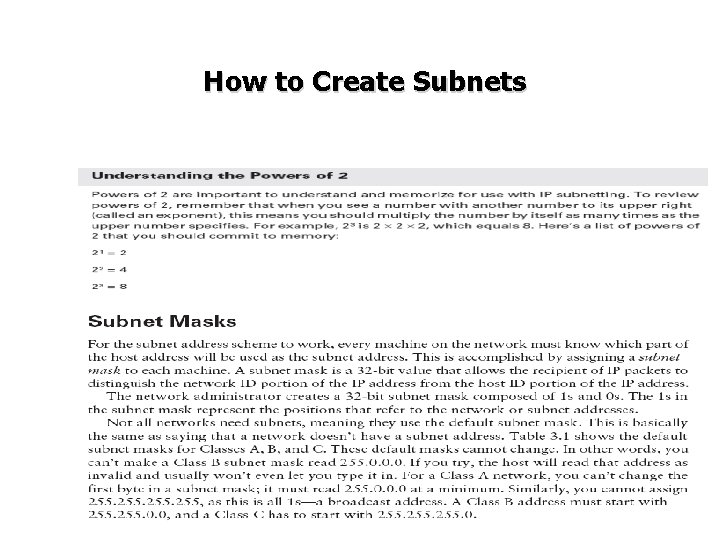 How to Create Subnets How to Create Subnets