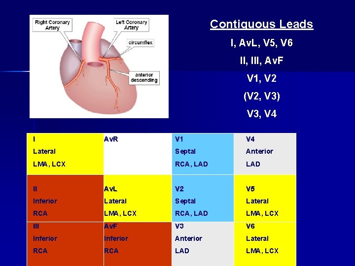 Contiguous Leads I, Av. L, V 5, V 6 II, III, Av. F V