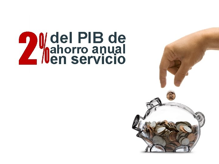 2 del PIB de ahorro anual en servicio 